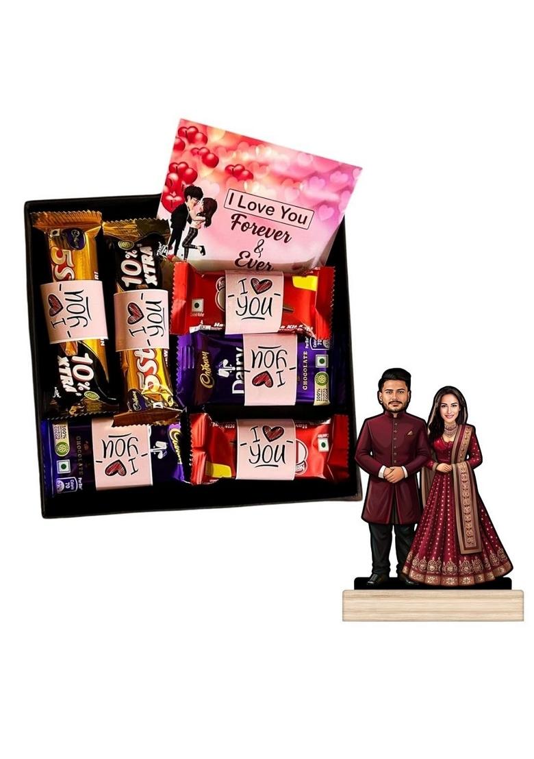 SWEET STEMS Romantic Chocolate Gift Box with free Personalised Standee for your Love Card