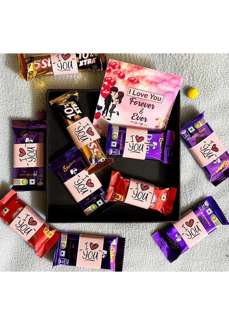 SWEET STEMS Romantic Chocolate Gift Box with free Personalised Standee for your Love Card