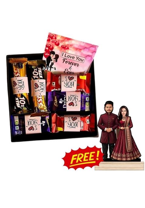 SWEET STEMS Romantic Chocolate Gift Box with free Personalised Standee for your Love Card