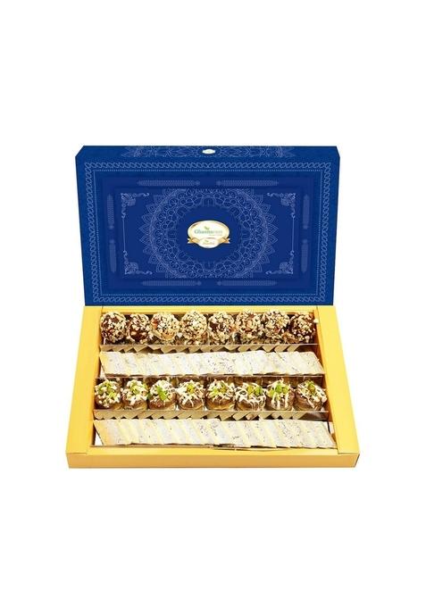 Ghasitaram Gifts Assorted Box Pure Kaju Katlis, Dryfruit Sweets 800 GMS |Sweets|Sweets Gift Pack|Diwali Sweets|Indian Mithai|Diwali Box|Sweets