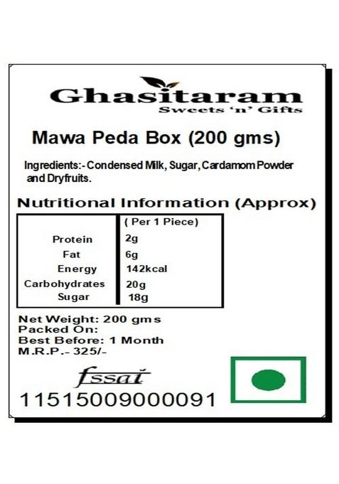 Ghasitaram Gifts Bhaidooj Sweets Mawa Peda Box (200 gms)