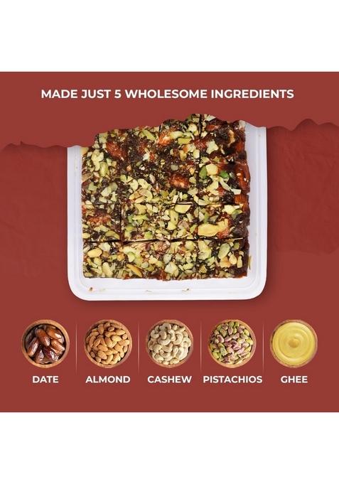 la Vela Date Bites Premium Dry Fruits Barfi 1kg | Sugar-Free Healthy Sweet with Almonds, Cashews & Pistachios Indian Sweets for Gifting, Snacking Festivals No Added Sugar (2 X 500 gram)