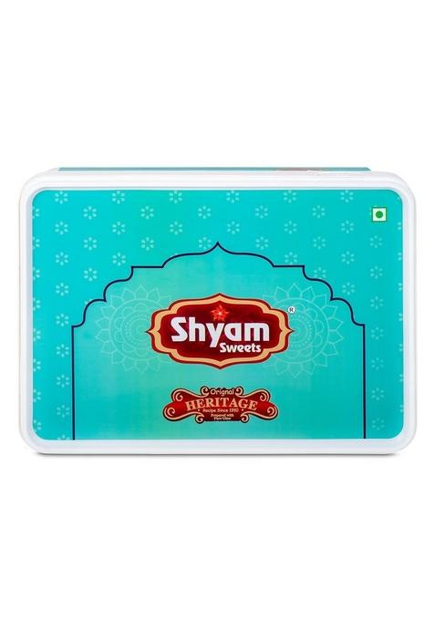 shyam sweets Kaju Mango Burfi 900g Premium Cashew Almond Mithai | Exotic Indian Sweet with Less Sugar Gift Box for Festivals & Celebrations Pure Vegetarian
