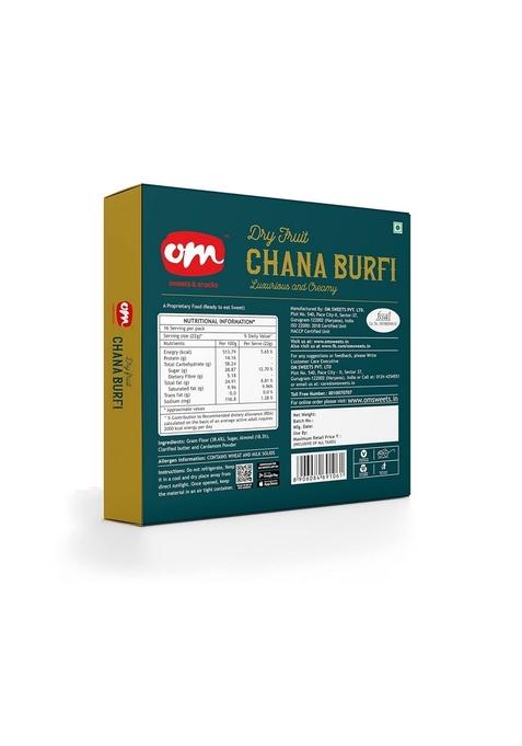 OM SWEETS & SNACKS | Chana Dry Fruit Burfi 350 Gm