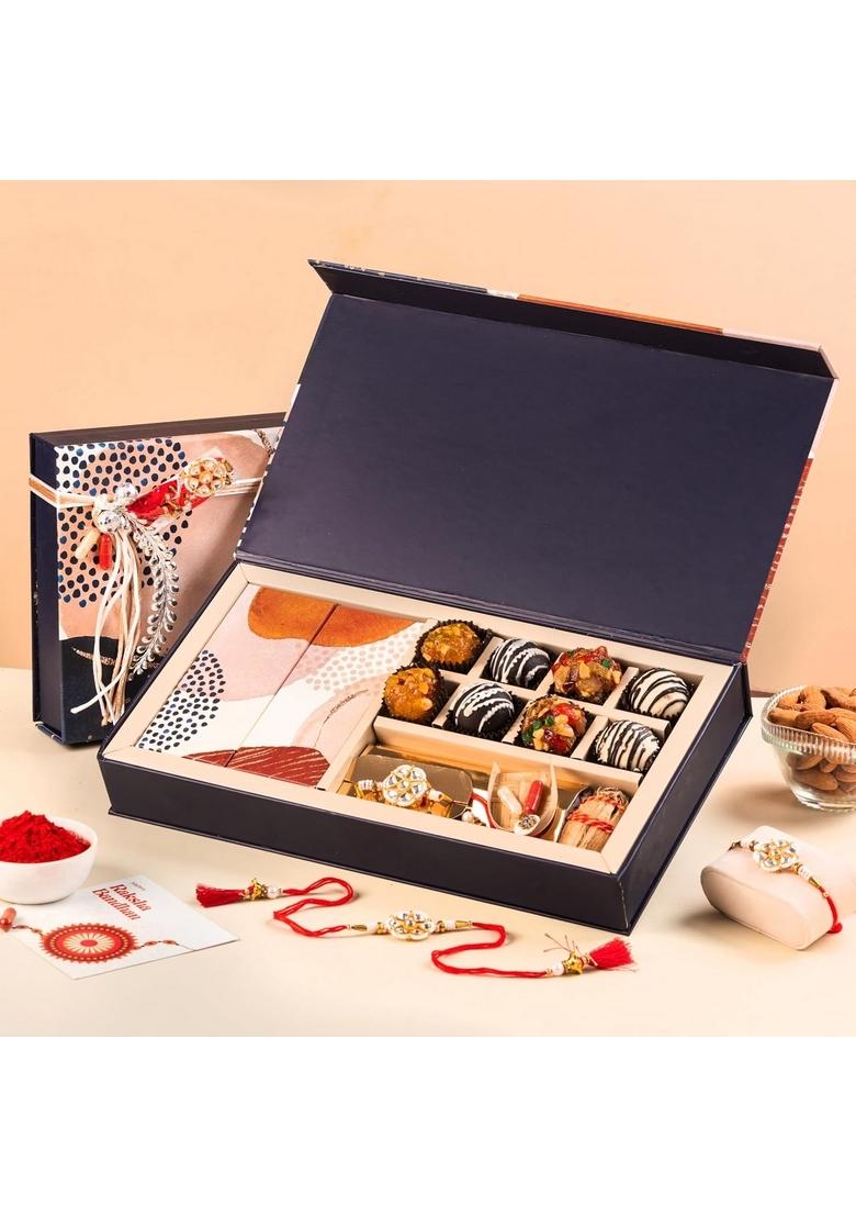 THE BAKLAVA BOX Rakhi Exclusive Amaanat Gift with Assorted Fusion Sweets and