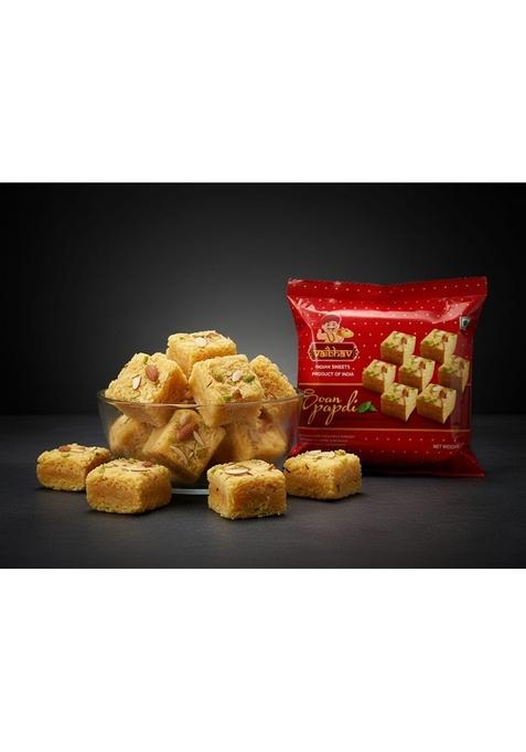 Vaibhav with Caricature of man Sweets Soanpapdi, Indian Sweet Dessert, 500g, Vegetarian, Pack 2