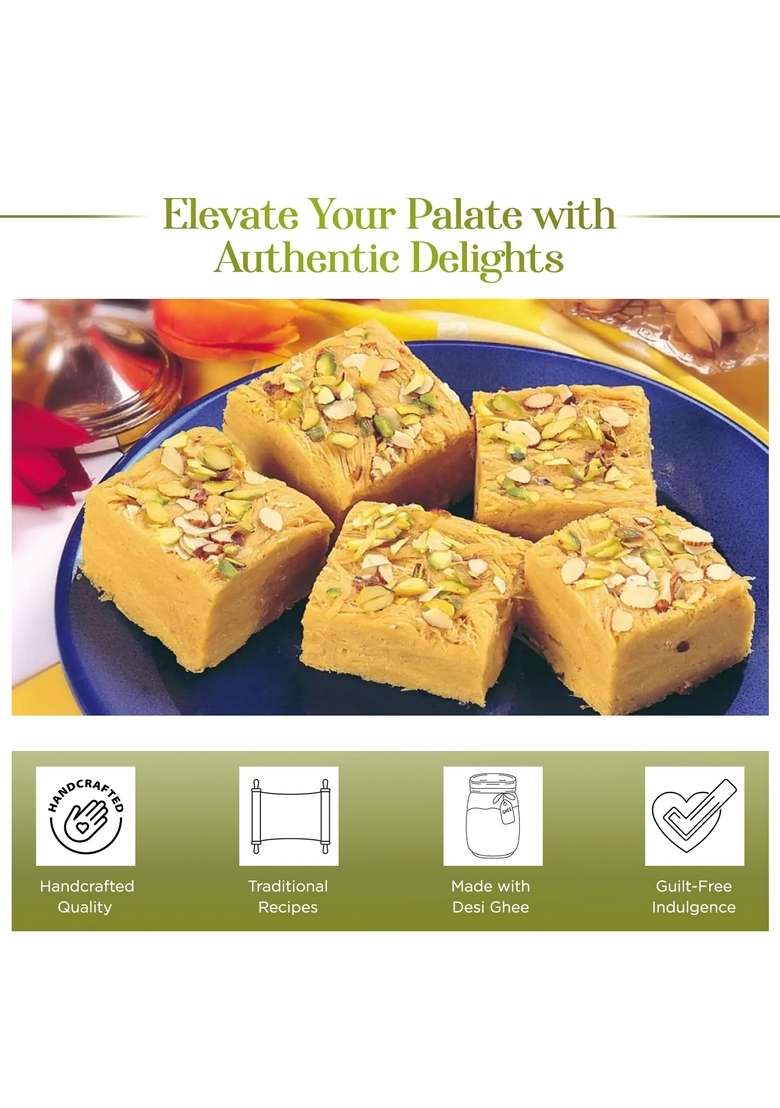 ASHA SWEET CENTER Sweets Premium Handcrafted Diabetic Friendly Soan Papdi-250Gm|Authentic Indian Dessert Made With Pure Ghee&Low Gi Sugar|Exclusive Gift Box For Any Occasion&Celebration|Pack Of - Indya