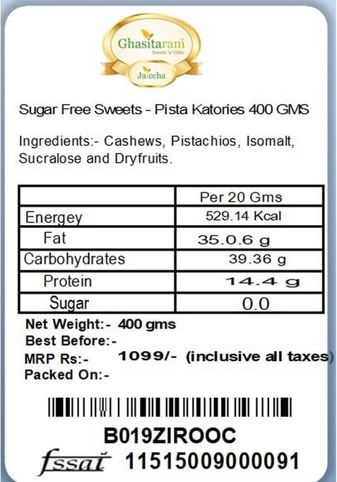 Ghasitaram Gifts Sugar Free Sweets