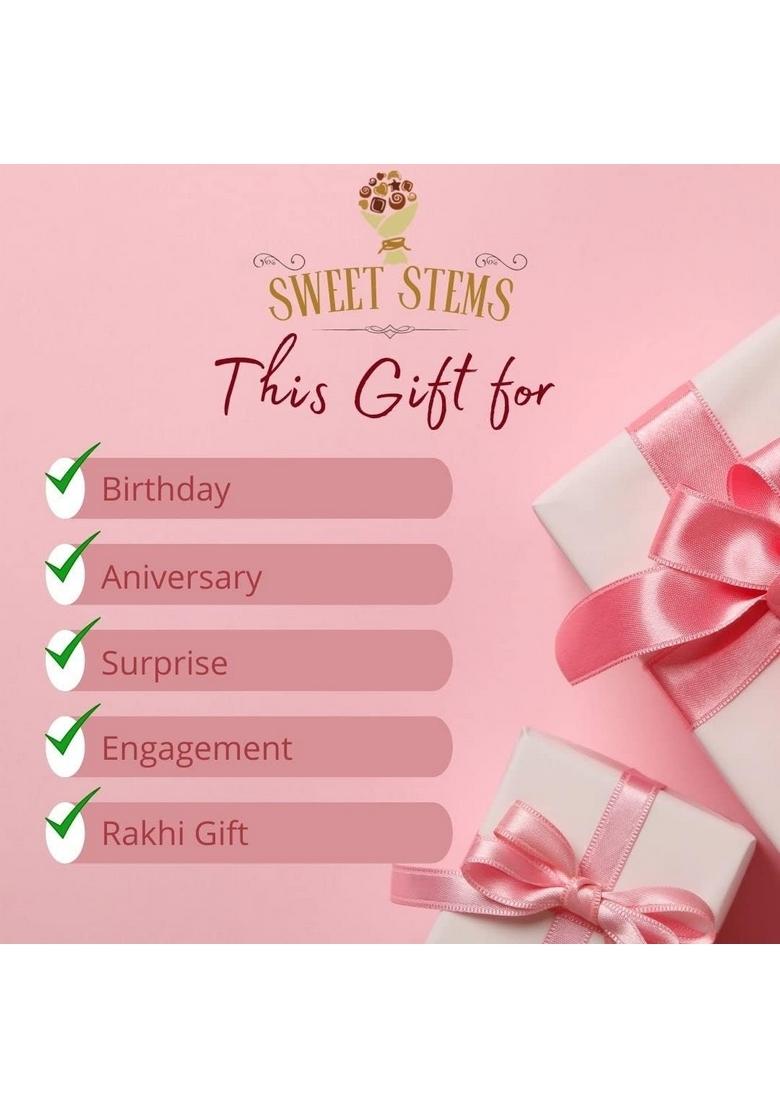 SWEET STEMS Dairy Milk Heart Box Romantic Chocolate Hamper (Birthday Card)