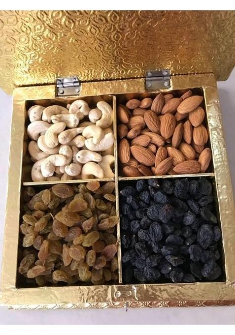 NATIERRA Diwali Gift Items Box Slider Pack Of 4 MIX dry Fruits Almonds, Cashews, Raisins (4 x 100 g)