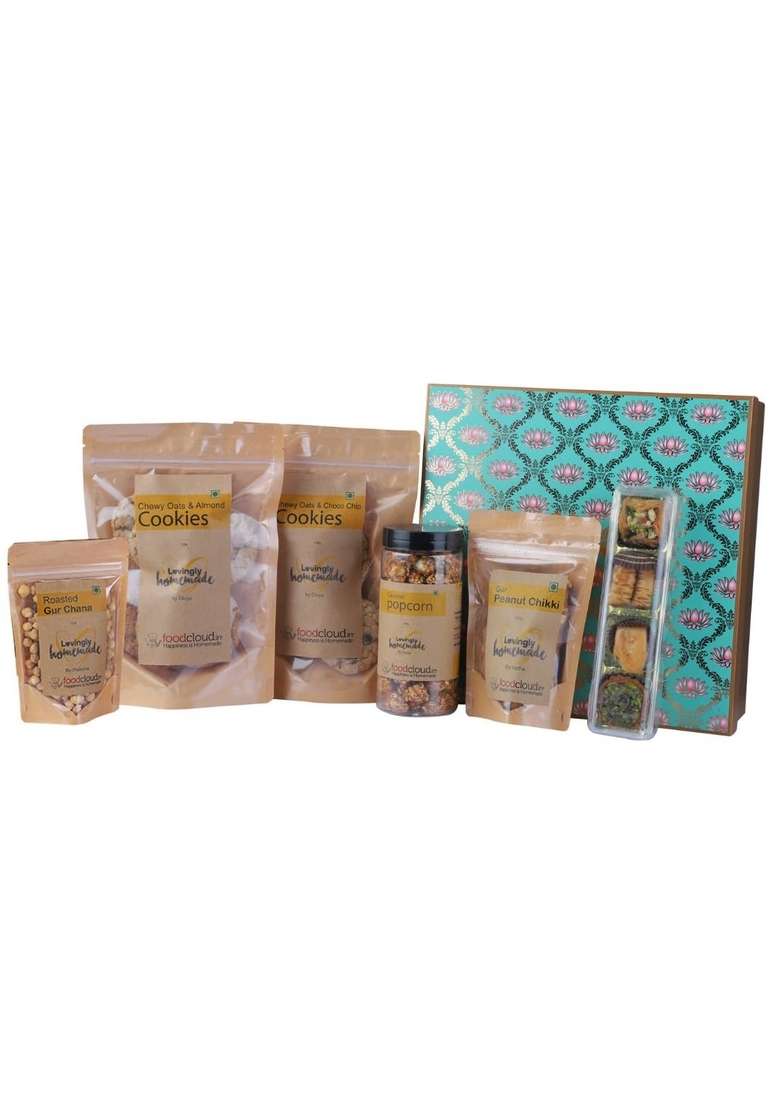 FOODCLOUD.IN Munchies Sweet Indulgence Christmas Treats Box - Vegan, Gluten Free, & Roasted (Pack of 6) - Indya