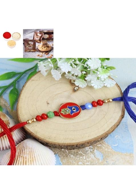 Ghasitaram Gifts Rakhi for Brother Rakhis Online ST23-161 Evil Eye Premium with MEWA Bite Box