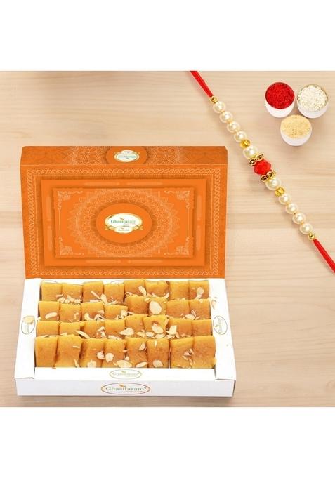 Ghasitaram Gifts Rakhis For Brother Rakhi Sweets - Soft Mysore pak (400 gms) with