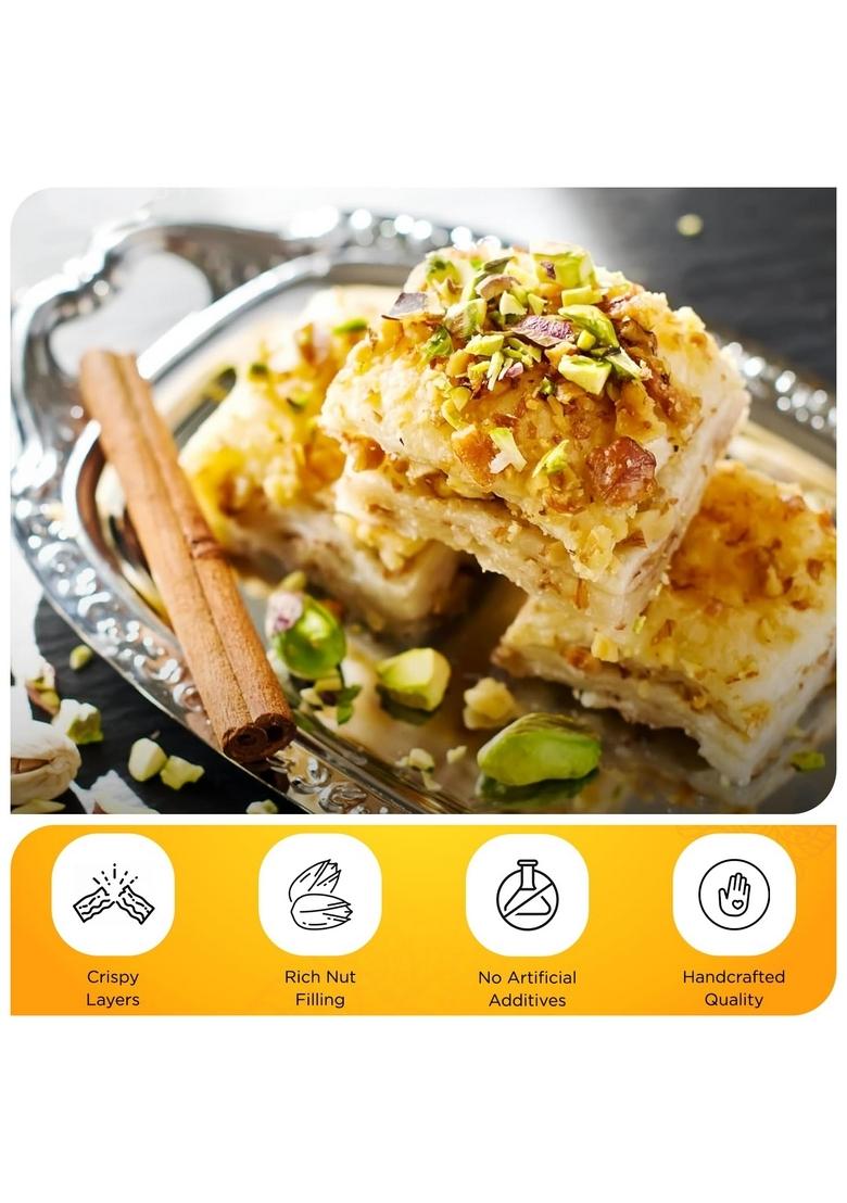 ASHA SWEET CENTER SWEETS Baklava Assorted (Pack Of 2 X 430 Grams) Tin Box, Premium Perfect for Gifting and Snacking, Turkish Delight Made With Fresh Ingredients
