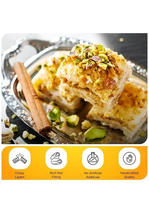 ASHA SWEET CENTER SWEETS Baklava Assorted (Pack Of 2 X 430 Grams) Tin Box, Premium Perfect for Gifting and Snacking, Turkish Delight Made With Fresh Ingredients