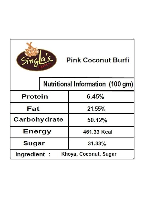 Singla Sweets Pink Coconut Burfi Indian Mithai sweet