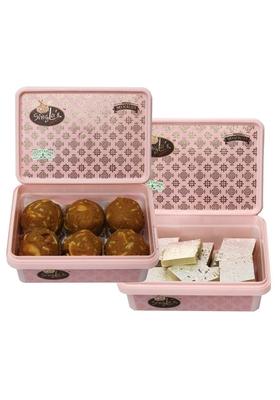 Singla Sweets Besan Dry fruits laddu 200g and Kaju katli combo pack of 2