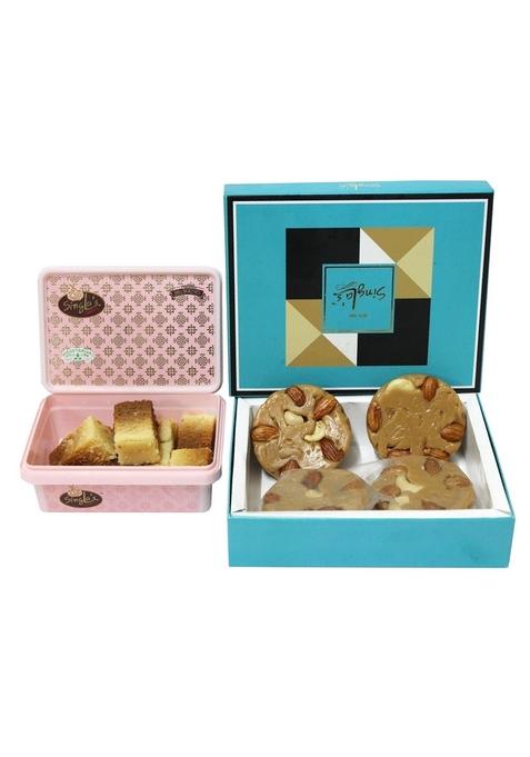 Singla Sweets Milk Cake 200g and Soan Halwa 300g Combo pack of 2 (500g)