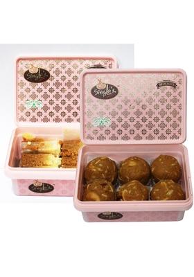 Singla Sweetss Besan Dry Fruit laddu 200g and Milk cake Combo Box (2 x 200 g)