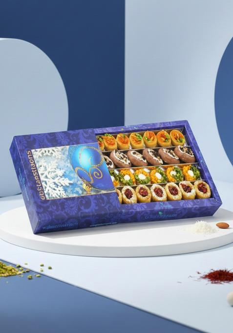 Ghasitaram Gifts Diwali Sweets Assorted Box of Anjeer Basket,Kesar Pista Delight,Choco Boat & Almond Basket Hamper 800 GMS|Sweets|Sweets Gift Pack|Diwali Sweets|Indian Mithai|Diwali Box|