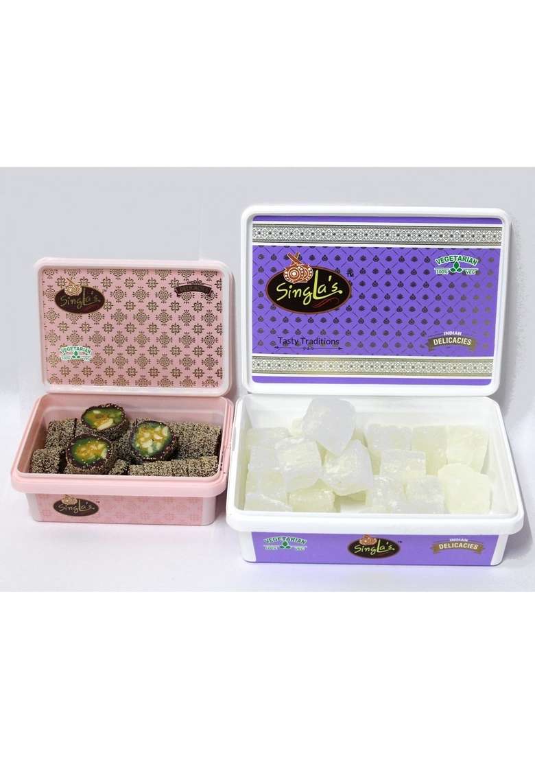 Singla Sweets Anjeer cake 200g and White petha 500g very delicious for all ocassions - Indya