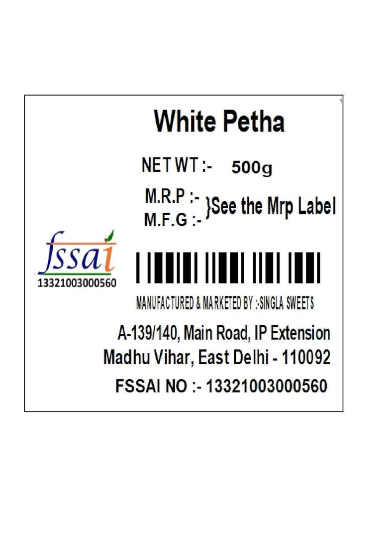 Singla Sweets White Petha 500g - Indya