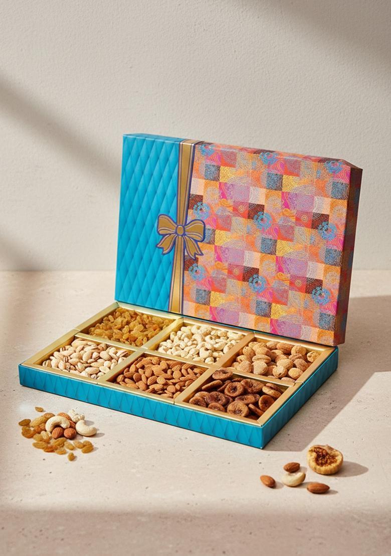 Ghasitaram Gifts Fruit n Nut Box of 6 Dryfruits 600 GMS|Dry Combo Pack Offer|Dry Gift Pack|Dry Box|Diwali Dry Box|