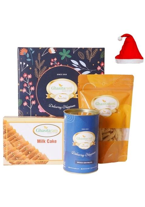 Ghasitaram Christmas Gifts Hamper Box Small with Milk Cake