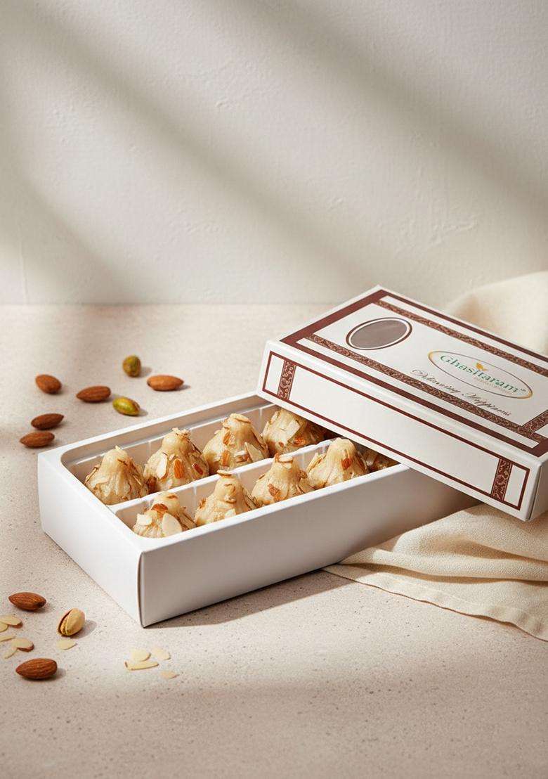 Ghasitaram Gifts Ganesha Chaturthi Gift Sweets - Pure Badam Modaks 200 GMS - Indya