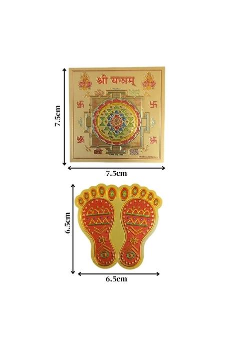 BOGATCHI Festive Chocolate Gift Box with T-Light Candle Holder, Mata Feet & Shri Yantra Perfect Diwali Hamper (Pack of 3, 55g)