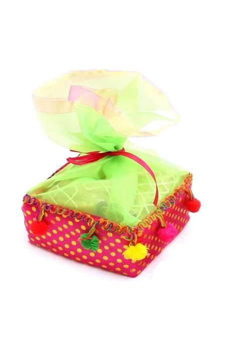 Ghasitaram Gifts Sweets - Colourful Roasted Almond Bites Pouch with 2 T-Lites|Gift Hamper|Diwali Gift Hamper|Food Hampers|Gourmet Hampers|