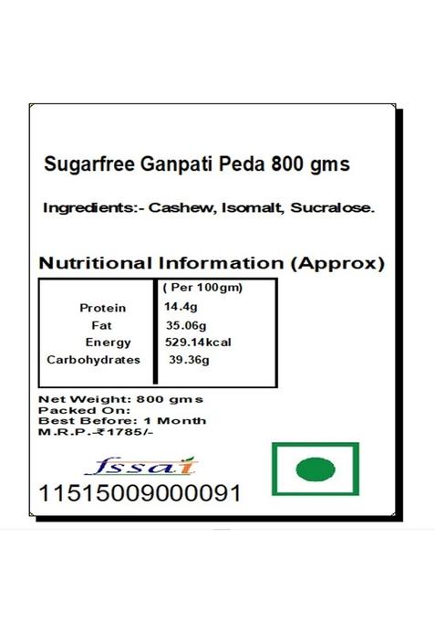 Ghasitaram Gifts Sweets Ganesha Chaturthi Modaks Sugarfree Ganpati Peda 800 GMS
