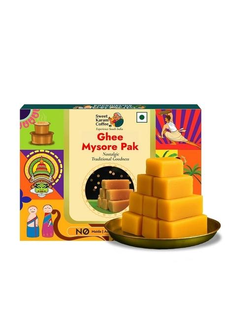 SWEET KARAM COFFEE Ghee Mysore Pak 100grams | Traditional South Indian Made with Pure No Refined Sugar Soft & Rich Texture Homemade Mithai Festive Treat
