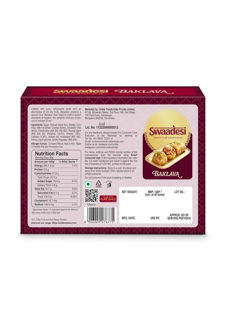 Unibic Swaadesi Assorted Baklava Box | 200 gm| Gift