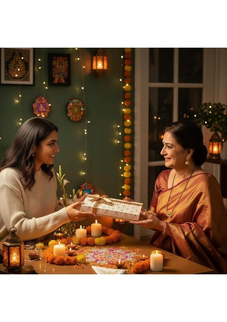 ASHA SWEET CENTER SWEETS Luxurious Bites Gift Hamper|Premium Assorted Box with Dry Fruits|Festive Gifting for Employees,Clients & Colleagues|Traditional Mithai Office Celebration