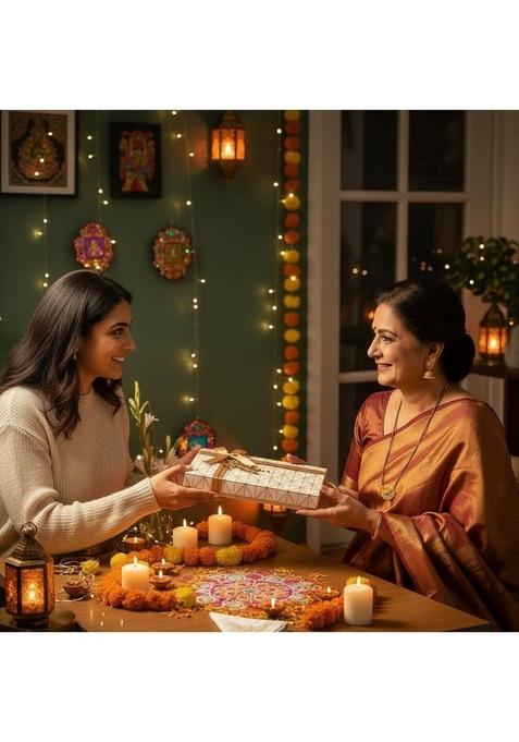 ASHA SWEET CENTER SWEETS Luxurious Bites Gift Hamper|Premium Assorted Box with Dry Fruits|Festive Gifting for Employees,Clients & Colleagues|Traditional Mithai Office Celebration