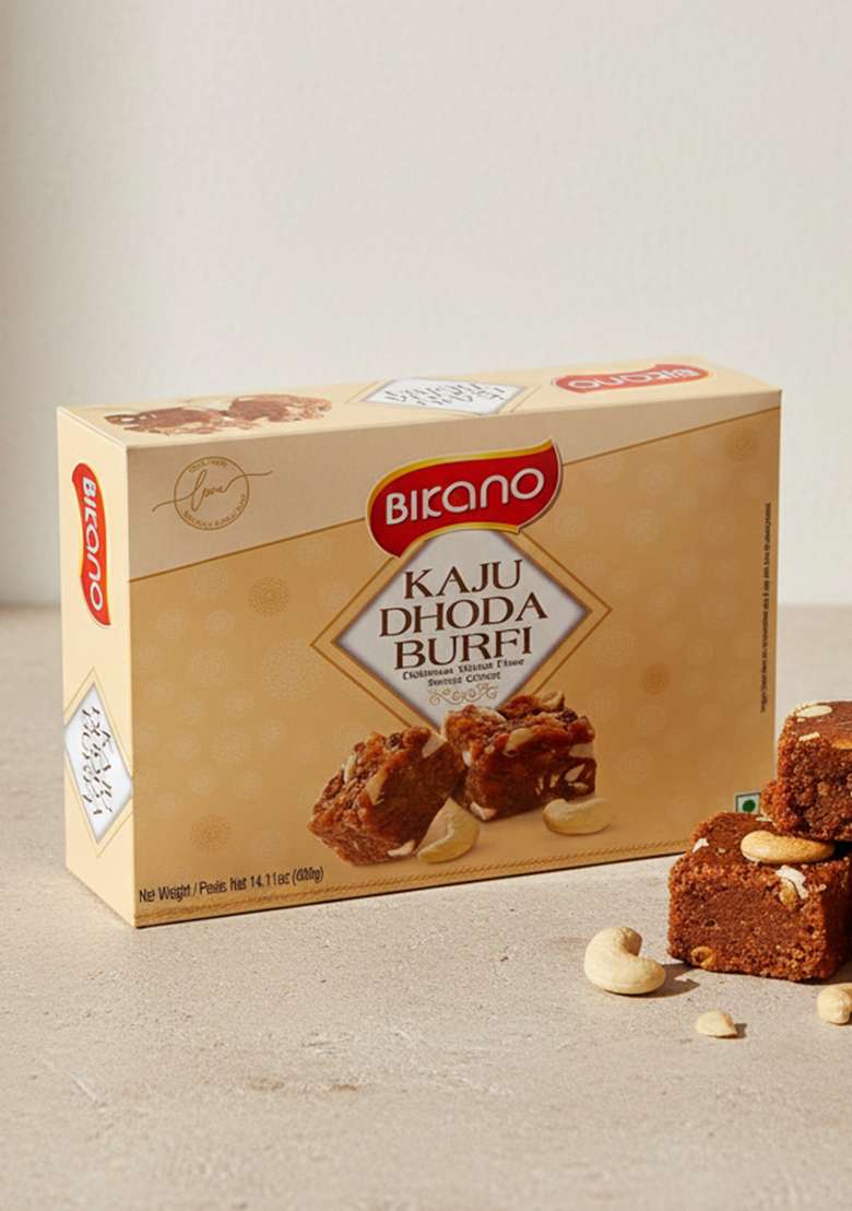 BIKANO Kaju Dhoda Burfi | Rich Cashew Delight Infused with Coconut & Cardamom Traditional Indian Sweet 400g - Indya