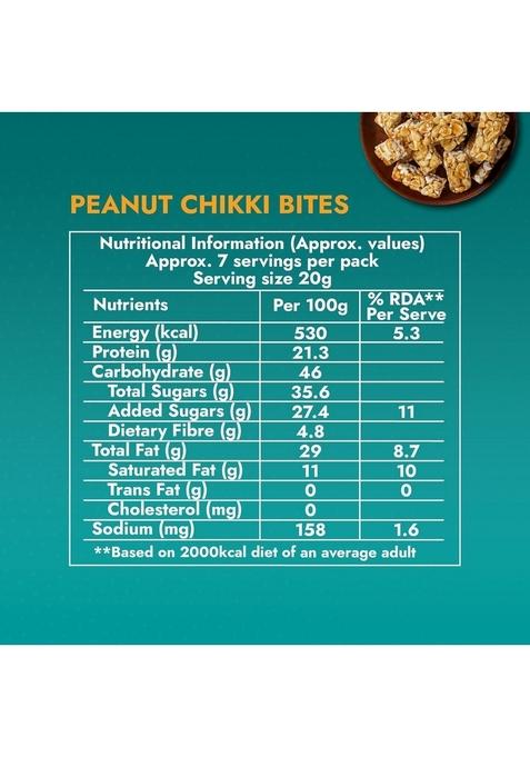 SWEET KARAM COFFEE Peanut Chikki Bites Pack of 2 (150g Each) | No Palm Oil or Preservatives Jaggery Sweetened White Sugar Free High Protein & Fiber Kadalai Mittai Gajak Healthy Indian Snack