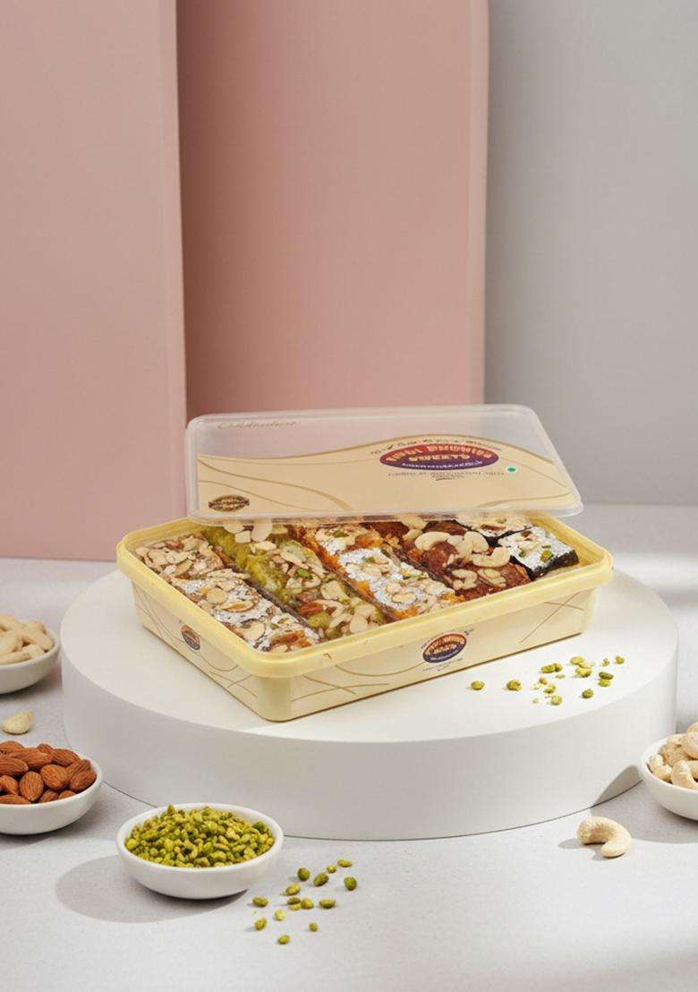 Vipul Dudhiya Sweets Mix Mithai Box Pure Ghee | Festive Gift Pack Indian Sweet for Diwali Festival. Fresh and Healthy (sp.mix (pure -1kg) - Indya