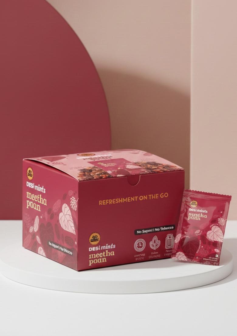 GO DESi Meetha Paan Mouth fresheners, Mints, Refreshing Mouthfreshener, Mukhwas, Box of 40 Sachets