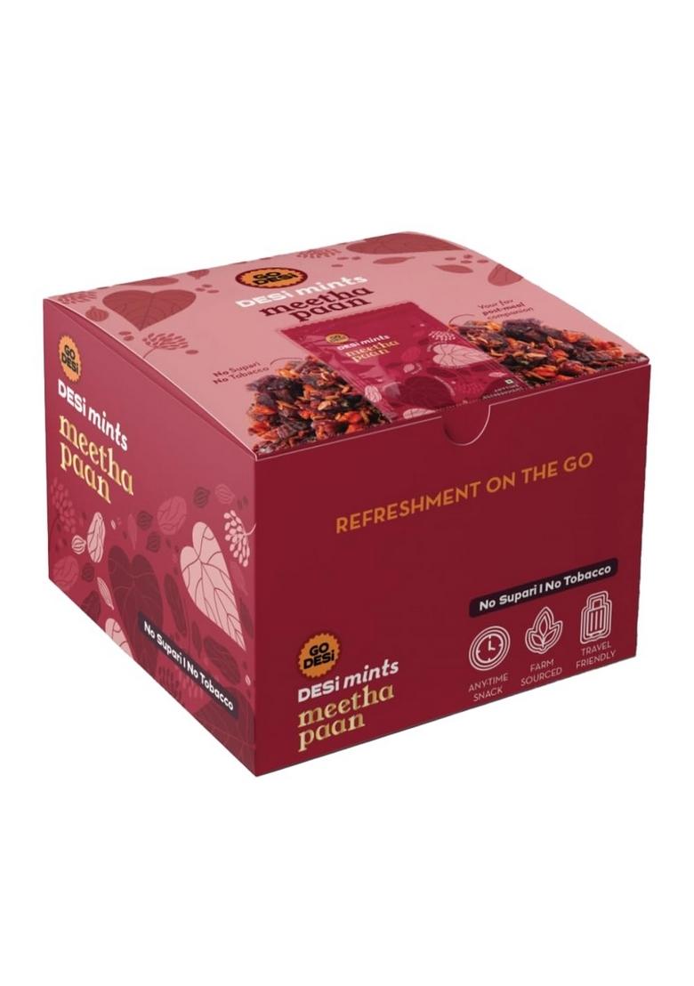 GO DESi Meetha Paan Mouth fresheners, Mints, Refreshing Mouthfreshener, Mukhwas, Box of 40 Sachets