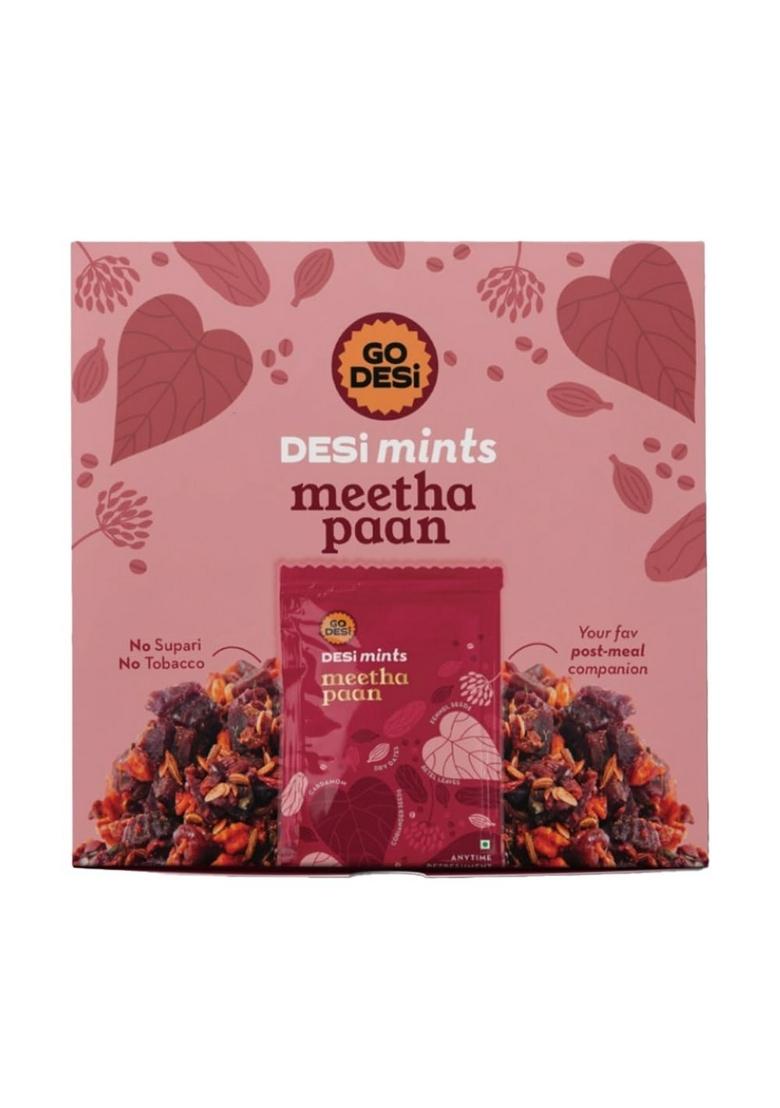 GO DESi Meetha Paan Mouth fresheners, Mints, Refreshing Mouthfreshener, Mukhwas, Box of 40 Sachets