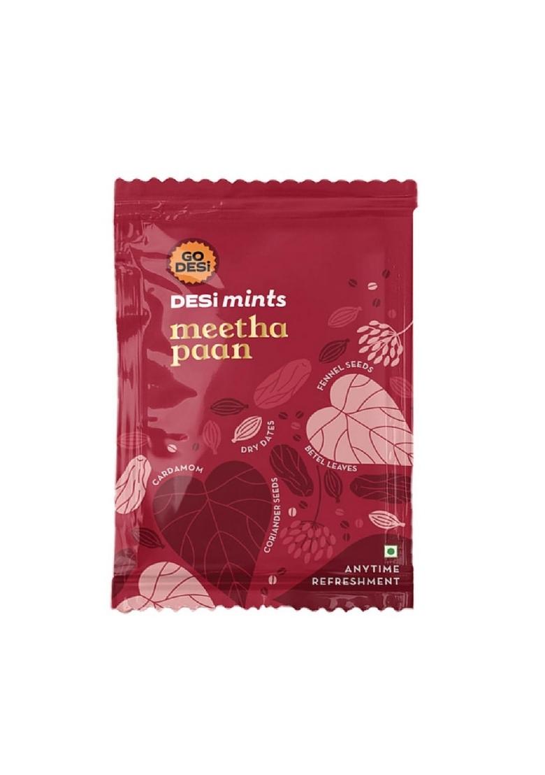 GO DESi Meetha Paan Mouth fresheners, Mints, Refreshing Mouthfreshener, Mukhwas, Box of 40 Sachets