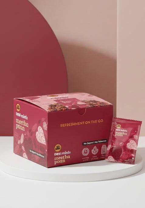 GO DESi Meetha Paan Mouth fresheners, Mints, Refreshing Mouthfreshener, Mukhwas, Box of 40 Sachets
