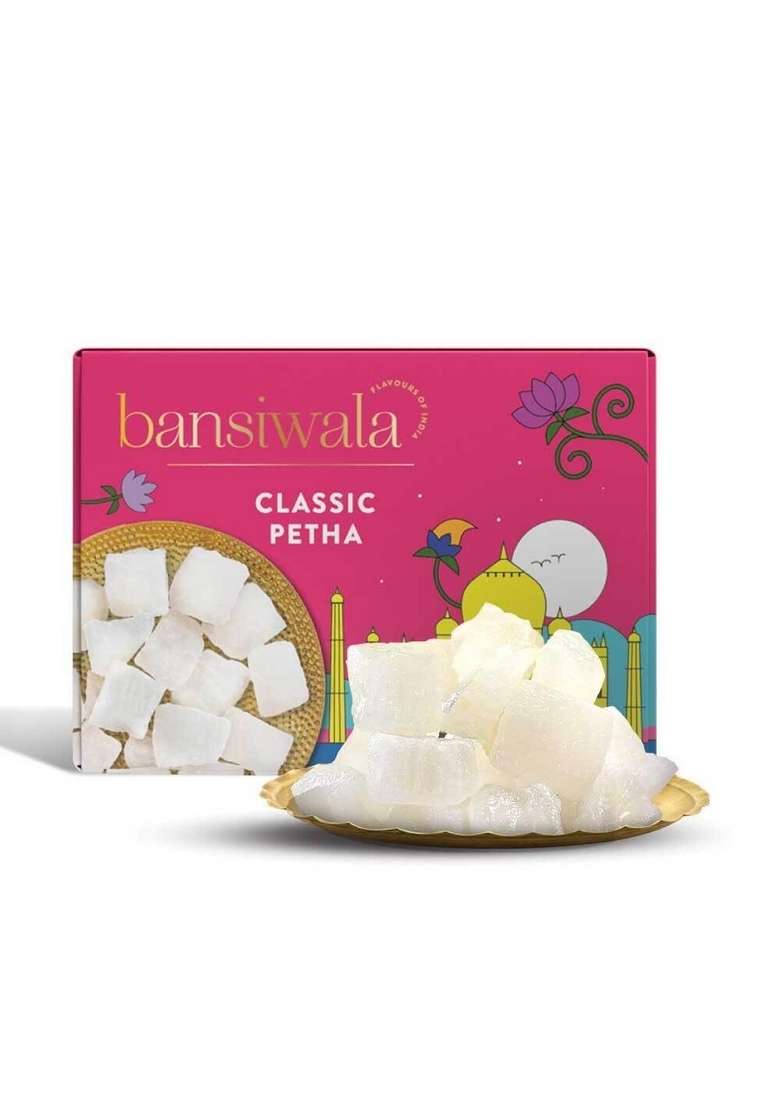 BANSIWALA Agra Petha 350g - Original Dry Ka | Classic Soft and Juicy Indian Sweet Sweets Gift Box Vegan & Preservative-Free Delicious Mithai! - Indya