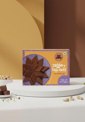 GO DESi - Jaggery Kaju Katli | 69% Cashews Gud Sugar Free Sweets Cashew & Sweet Indian Mithai Gift Pack 200 grams