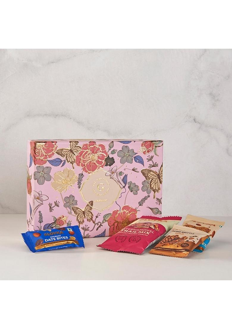 THE GIFT STUDIO.COM Celebration Box Assorted Chocolates, Cookies, Date Bites, Peri Cashews & Trail Mix | Premium Festive Occasion Pack