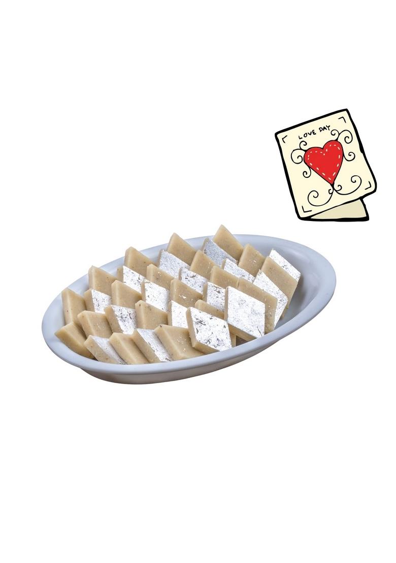 BIGWISHBOX Special Diwali Festive Kaju Katli Sweet Box 500 Gram with Wishes Message Card | Next Day Delivery