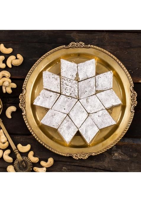 BIGWISHBOX Special Diwali Festive Kaju Katli Sweet Box 500 Gram with Wishes Message Card | Next Day Delivery