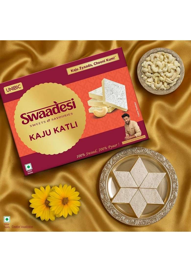 Unibic Swaadesi Shahi Kaju Katli 180gm/195gm Weight May Vary - Indya